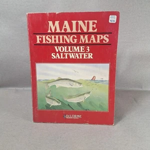 Maine Fishing Maps Volume 3 Salt Water DeLorme Paperback 1982 OOP - Imagen 1 de 11