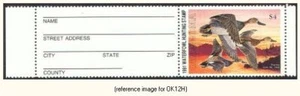 D2K Oklahoma Duck Stamp 1991 $4.00 Hunter w/tab - Picture 1 of 1