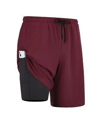 Pantalones Cortos Deportivos para Correr DaniChins Para Hombre 2 en 1 Activos Secado Rápido Entrenamiento Deporte... Foto 1 de 4