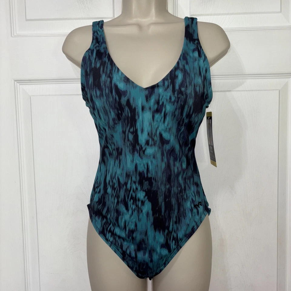 Woman TYR One Piece SWIM SUIT Size S Green/Blue