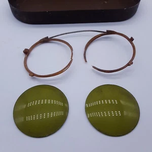 RARE Willson Early 20th c. Nose Spectacles in Original Case green lens 2 cases - Picture 1 of 12