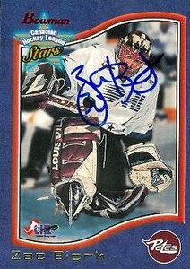Zac Bierk autographed Hockey Card (Peterborough Petes) 1997 Bowman CHL #19