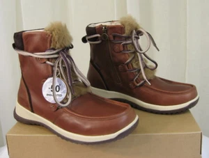 NEW JAMBU Denali Lace-Up/Zip Waterproof Antique Brown Leather/Faux-Fur Boot 8.5 - Picture 1 of 12