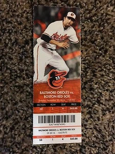 2016 Trey Mancini MLB Debut BALTIMORE ORIOLES RED SOX Season Ticket 9/20 1ST HR - Picture 1 of 1