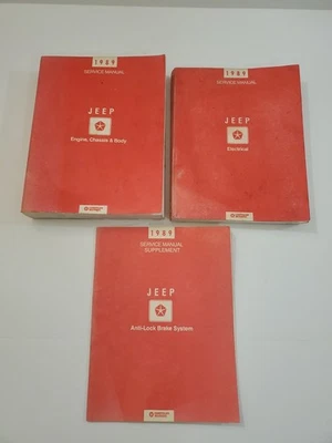 Jeep Cherokee Wrangler Comanche Grand Wagoneer 1989 juego manual de taller de servicio (3) Foto 1 de 4