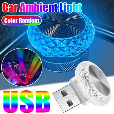 2x Mini Lamp Bulb USB LED Car Neon Atmosphere Ambient Light Interior Accessories - image 1 of 4