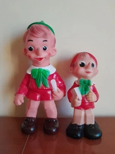 Coppia Pinocchio Ledra Ledraplastic Vintage Pupazzi Di Gomma - Foto 1 di 19
