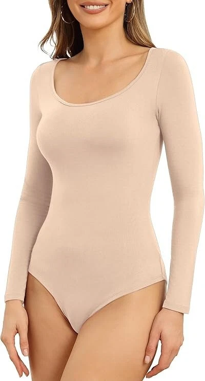 Body Body Leotardo Talla 10 - 12 (S/M) Manga Larga Súper Suave Elastizado - Beige Foto 1 de 4