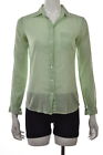 J Crew Womens Top Size XS Green Striped Cotton Long Sleeve Button Down Shirt 