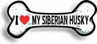 I Love My Siberian Husky Car Magnet Bumper Sticker 3"X7"