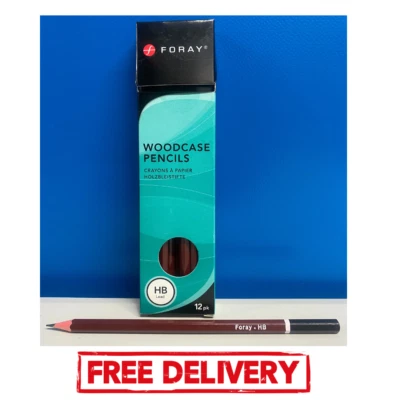 FORAY 12 PENCILS HB WOODCASE TRADITIONAL SCHOOL PENCIL - NEXT DAY DELIVERY