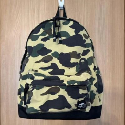 Excelente Bolso BAPE Usado Mochila Mochila Patrón Camuflaje Beige/Negro Raro Foto 1 de 3