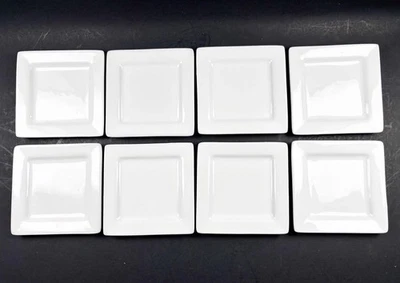 Libbey Aperitivo Platos Cuadrados Blancos 4" Pequeños Snacks Entretenimiento Fiesta Set/8 Foto 1 de 4