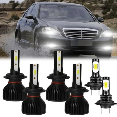 For Mercedes-Benz S500 2003-2006 - 6x LED Headlight + Fog Light Bulbs Combo Kit - Image 1 of 4