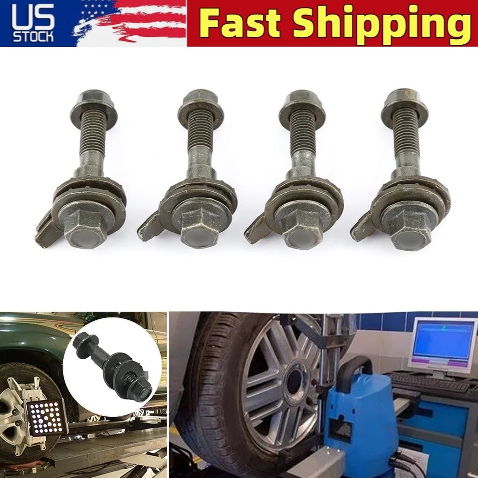 KIT DE PARAFUSOS DE CAME AJUSTÁVEIS 4 PEÇAS ALINHAMENTO DE CAMBAGEM FRONTAL DE CARRO 15mm para MUITOS MODELOS - Imagem 1 de 4