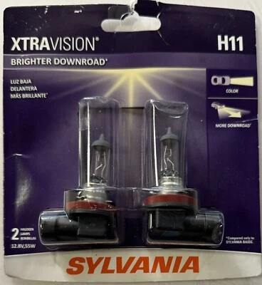 Conjunto de Pares Sylvania XTRAVISION H11 Farol de Alto Desempenho 2 Lâmpadas Novo - Imagem 1 de 2
