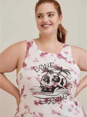 Torrid Lovesick espalda SLASH TANK - algodón TIE DYE CALAVERA talla 1x 2x 3x nuevo con etiquetas Foto 1 de 3