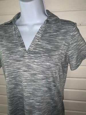 Camisa de Golf LADY HAGEN Talla XS Top Polo Atlético Gris Brezo Rayas S/S Usada en Excelente Condición Foto 1 de 4