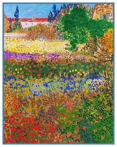 Der Blumengarten des Impressionisten Van Gogh gezähltes Kreuzstichmuster - Bild 1 von 5