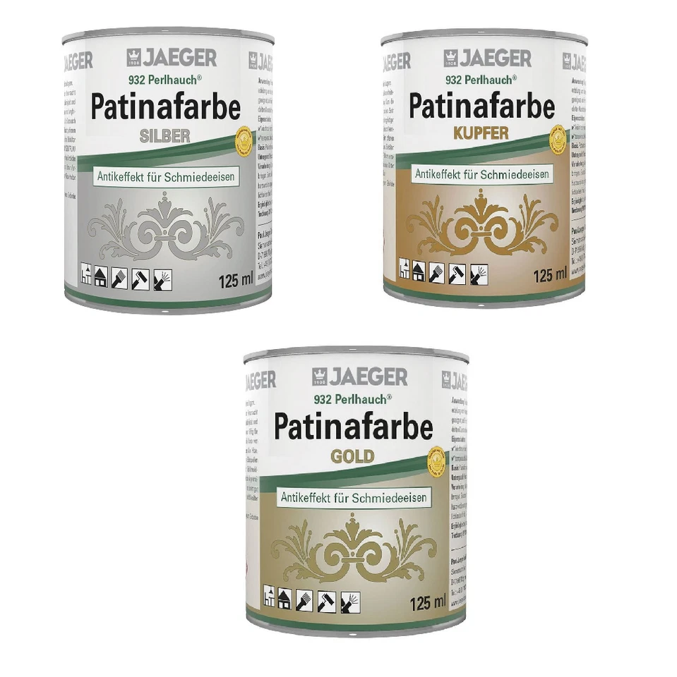 (199,20€/L) Jaeger Perlhauch Patinafarbe 932 Antikeffekt für Schmiedeeisen 125ml - Bild 1 von 1