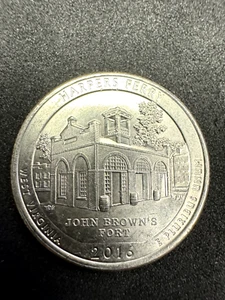 2016-P Harpers Ferry ATB Error Quarter - HUGE Roof Die Chip - Picture 1 of 6
