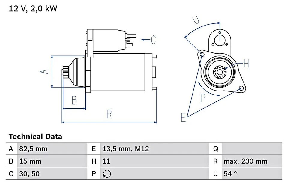 BOSCH Starter For TOYOTA 4 Runner Cressida Crown Dyna VW Taro 79-04 0986015331 - Imagem 1 de 2