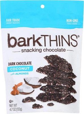 Barkthins Dark Chocolate Toasted Coconut Almonds 4.7Oz Pack Of 2 Sugar Free - Image 1 of 4