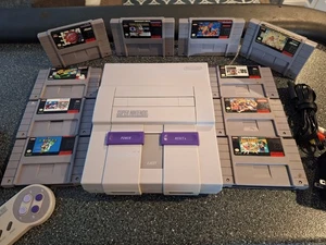 Super Nintendo SNES Console Bundle Lot of Games TESTED WORKING 1991 Gray! - Picture 1 of 12