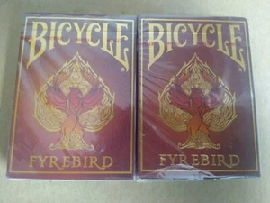 2 mazzi carte da gioco bicicletta FYREBIRD custodia in lamina d'oro premium - Foto 1 di 3