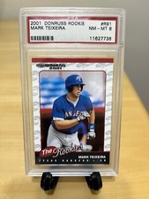 MARK TEIXEIRA RC CARD 2001 DONRUSS THE ROOKIES #R91 GRADED PSA NM-MINT 8 YANKEES