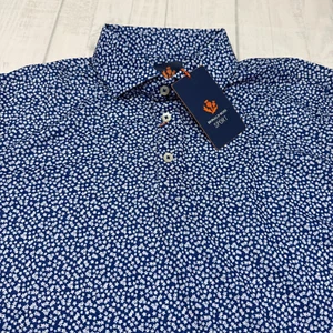 Donald Ross Sport Polo Shirt Small S Hamilton Blue Short Sleeve Print - Picture 1 of 9