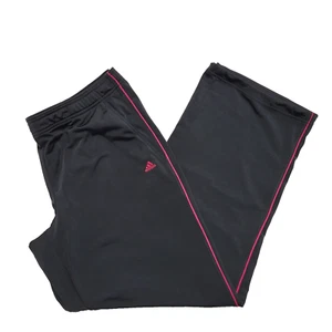 Adidas Black Pink Drawstring Jogging Bottoms Women's Uk XL 20-22 W38 L32 L560 - Picture 1 of 5