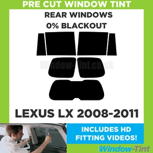 For Lexus LX 2008-2011 Pre Cut Window Tint Rear 0% Blackout Film - Picture 1 of 10
