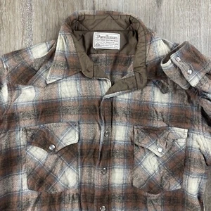 Vintage 70s Pendleton High Grade Western Wear Pearl Snap Plaid Shirt Medium - Picture 1 of 7