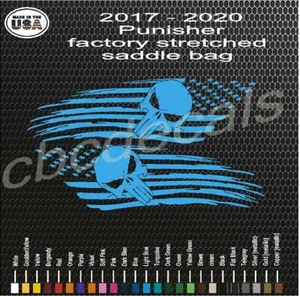 Cbcdecals- "Skull" Saddlebag Flag Decals for 17-22 "Harley Davidson" - Picture 1 of 5