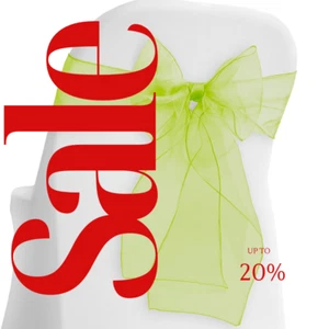 ORGANZA - LIME - Chair Sashes Bows for Wedding Reception Event Banquets Chair - Picture 1 of 2