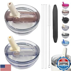 2 Pack 40 oz Detachable Flip Straw Lid for Stanley Quencher ProTour, Leak Pro - Picture 1 of 5