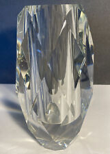 Craftsman High Quality Diamond Cut Clear Glass Crystal 8”Oval Decorative Vase