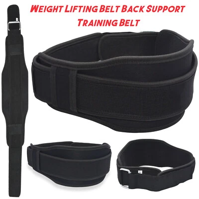 Weight Lifting Belt Gym Training Neoprene Fitness Workout Double Support Black - Image 1 of 4