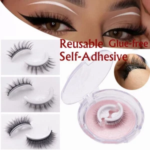 2pcs/box Reusable Self-Adhesive Eyelashes Natural Multiple Reversible Glue-Free - Picture 1 of 28