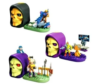 Mega Construx Masters of Universe Skeletor Skull Lote de 3 MOTU 76 77 78 Coleccionar Foto 1 de 4