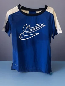 Nike Blue/White Dri-fit T-shirt - Boys Size 4 (XSmall) - 86J055 Orig. $24 - Picture 1 of 6
