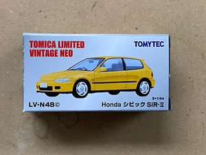 Tomica Honda Civic Limited Vintage Neo SiR II EG6 Yellow LV-N48c Japan Rare - Picture 1 of 12