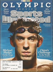 JULY 2008 SPORTS ILLUSTRATED OLYMPICS PREVIEW SWIMMING MICHAEL PHELPS CHINA BOLT - Picture 1 of 1