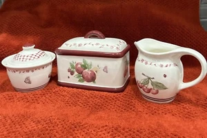 Pfaltzgraff Delicious Collection, Recipe Box, Sugar Bowl With Lid & Creamer  - Picture 1 of 13