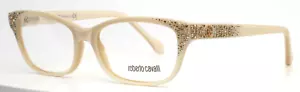 Roberto Cavalli Peacock 928 024 Creme Damen Semi Cat Eye Brille 54-16-140 - Bild 1 von 15