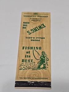 Vintage Matchbook Cover Ewings On The Kern Dinners & Coctails Kernville Calif. - Picture 1 of 4
