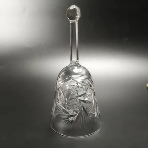Crystal Bell Clear Etched Spinning Star 5 Ball Clapper 6" - Picture 1 of 10