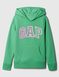 Girl's GAP Green Cotton Logo Hoodie Hooded Jumper Size XXL 14 - 16 - Picture 1 of 3