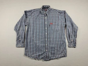 Cinch WRX Flame Resistant Shirt Mens L Blue Plaid CAT-2 FR Workwear 2112 - Picture 1 of 13